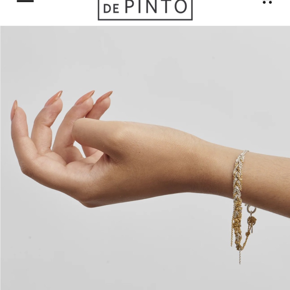 Arielle de Pinto 2-Tone Bare Chain Bracelet in Faded +
Spectrum Silver Bracelet